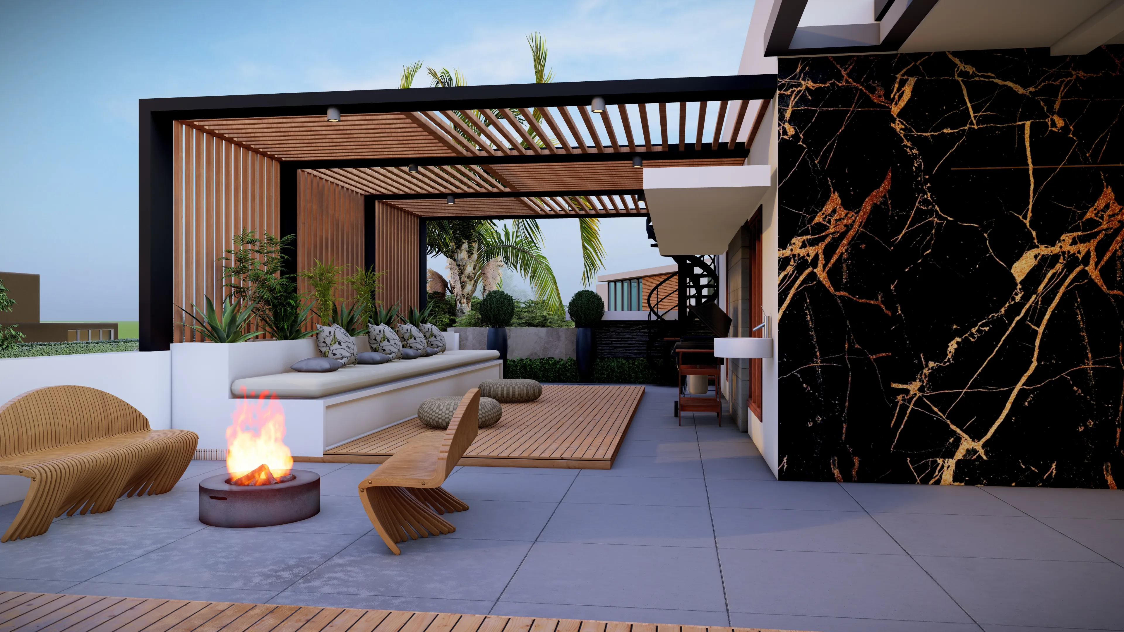 Elegant modern residential architecture