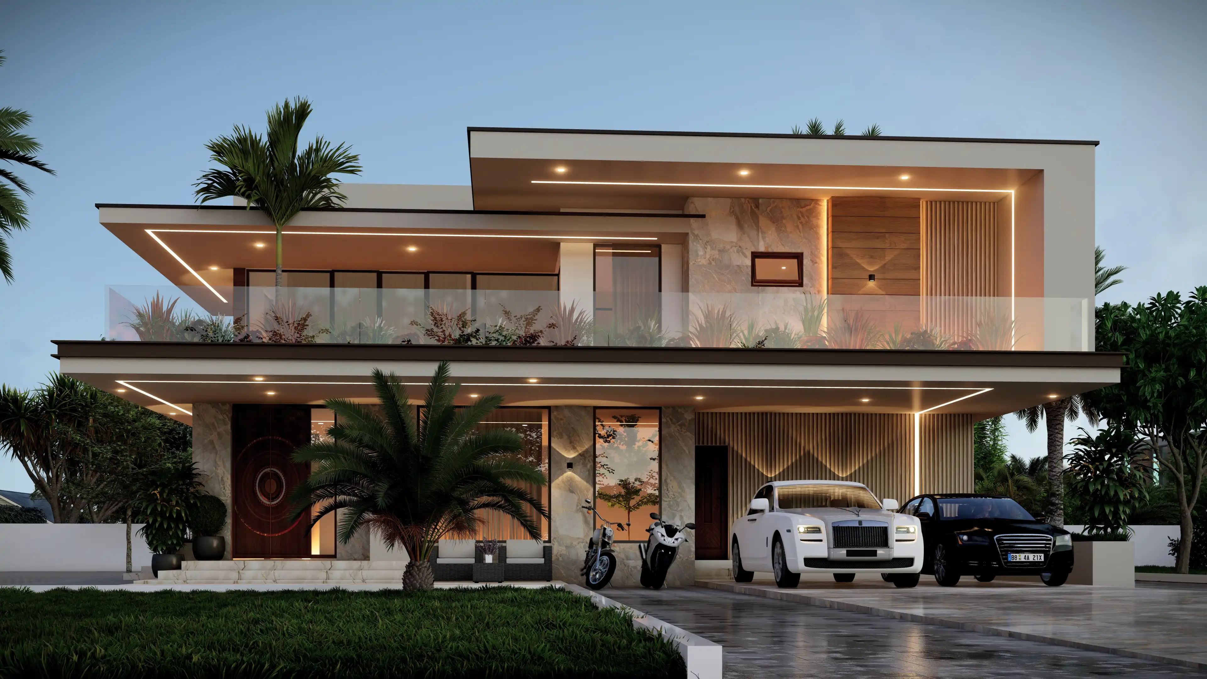 Contemporary residential villa interior